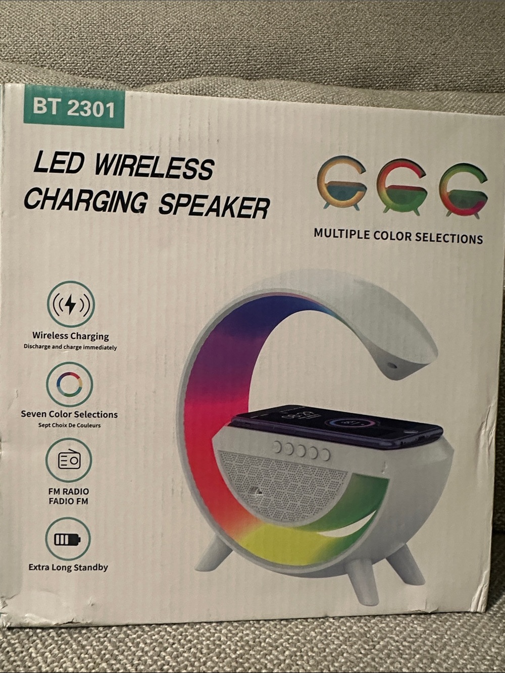 LED Wireless Charging Speaker - White
